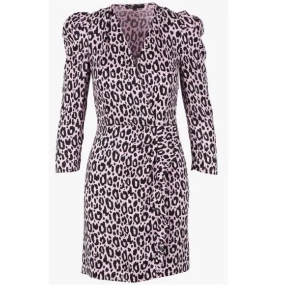 Maje Black and White Animal Print Mini Dress - Picture 5 of 9